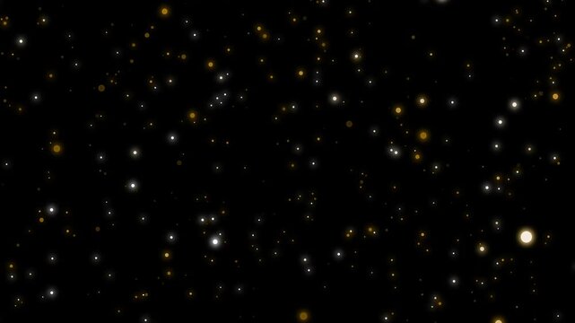 Background filled with scattered glowing dots resembling stars or festive lights animation