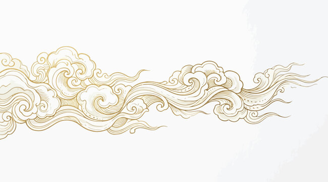 Traditional chinese style decorative golden cloud pattern