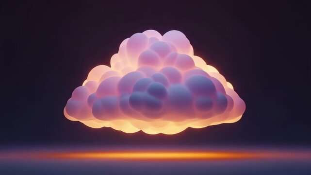 3d render of a fluffy glowing cloud