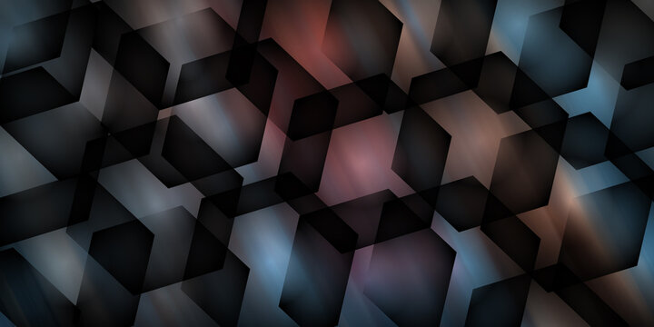 Abstract hexagonal pattern with dark and pink tones
