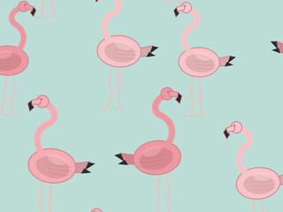 Obraz premium Chic Flamingo Bird Pattern Fashion Print Design