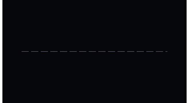 Minimalist abstract sine wave animation: pulsing red and blue dashed lines on animation black background