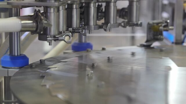 An industrial rotary packaging machine undergoing a professional commissioning test.