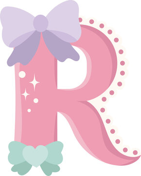 Illustration of Princess Concept Capital Letter R