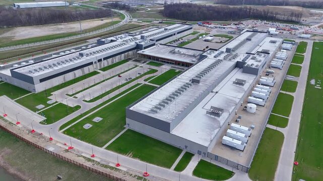 Data center cloud computing facility managing information hyperscaling server farms in USA