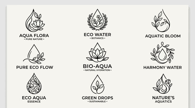 Eco friendly water drop logos.