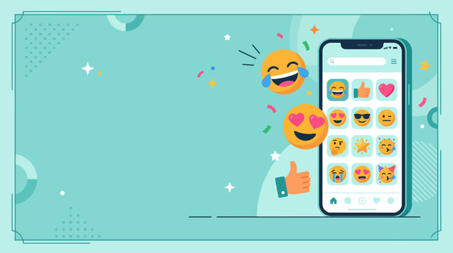 Celebrate World Emoji Day with Colorful Digital Expressions and Social Media Communication Icons on a Smartphone