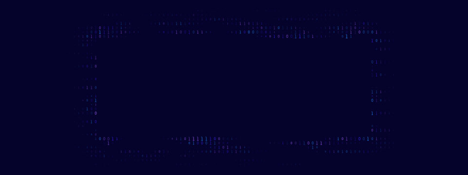 Binary Code Frame Background with Digital Data Stream for Technology and Cybersecurity Concepts