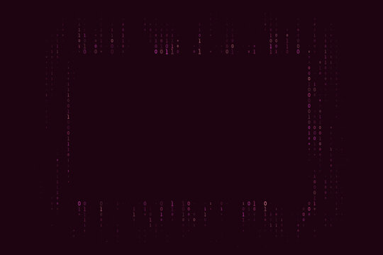 Binary Code Frame Background with Digital Data Stream for Cyber Security and Technology Concepts