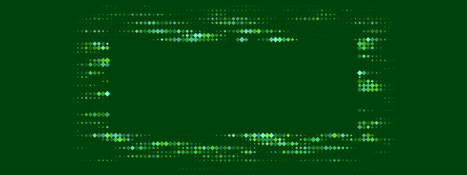 Green Digital Pixel Frame Border Abstract Technology Background Design Element for Modern Web Graphics and Data Visualization