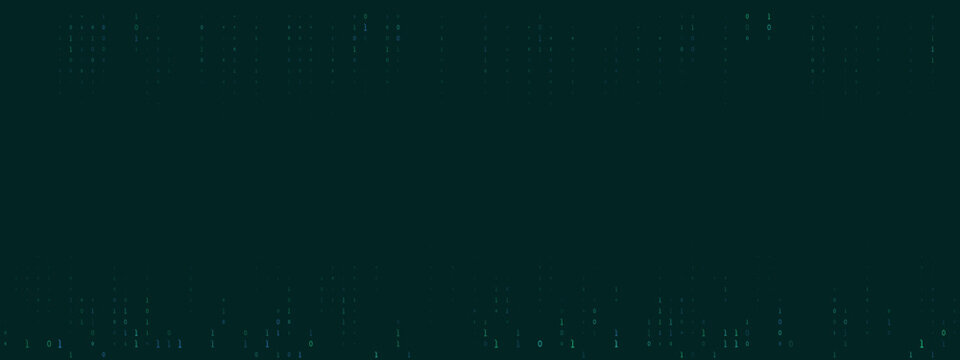Abstract Binary Code Background with Digital Data Stream for Cybersecurity and Technology Concepts