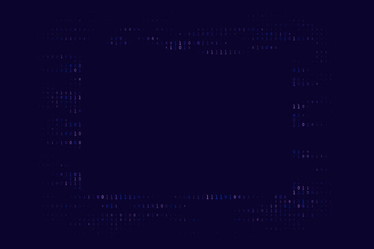 Binary Code Frame Background with Digital Data Stream for Technology and Cybersecurity Concepts