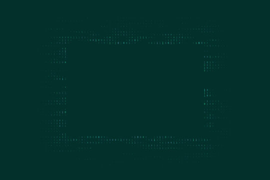 Binary Code Frame Background with Digital Data Stream for Technology and Cybersecurity Concepts