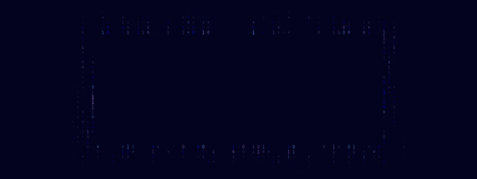 Binary Code Frame Border Abstract Background Digital Data Technology Concept for Cyber Security and Software Design