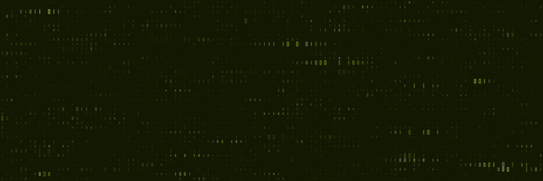 Abstract Digital Binary Code Background with Glowing Green Data Stream for Cyber Security and Technology Concepts