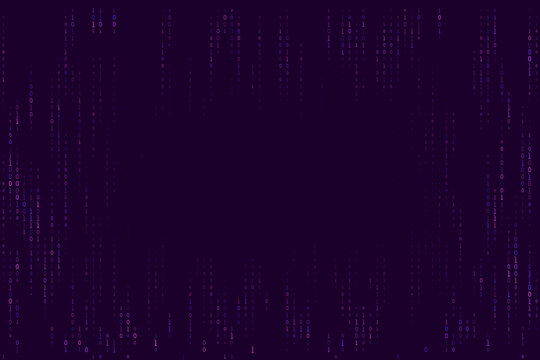 Abstract Binary Code Background with Digital Data Streams for Cyber Security and Technology Concepts