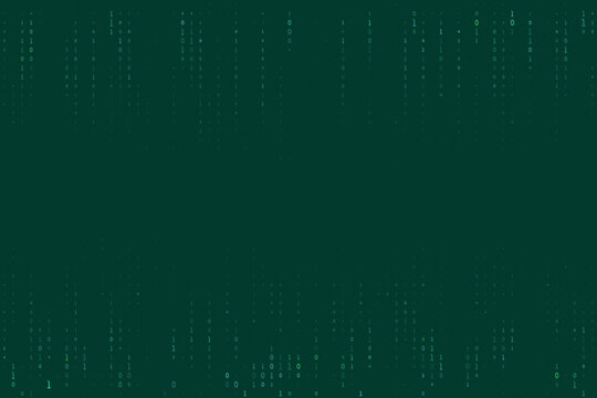 Dark Green Binary Code Background Digital Matrix Style Abstract Technology Pattern for Cyber Security and Data Concepts