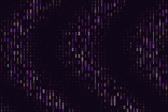 Abstract Binary Code Background with Digital Data Streams for Cybersecurity and Technology Concepts