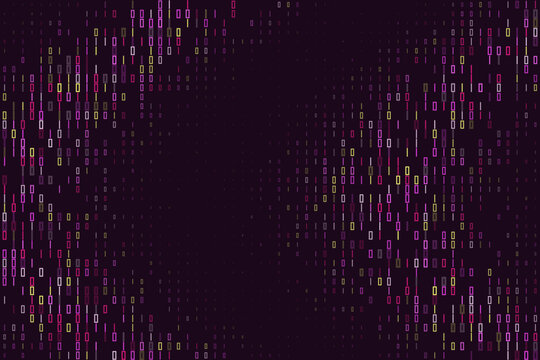 Abstract Binary Code Background with Digital Data Stream Pattern for Technology and Cybersecurity Concepts