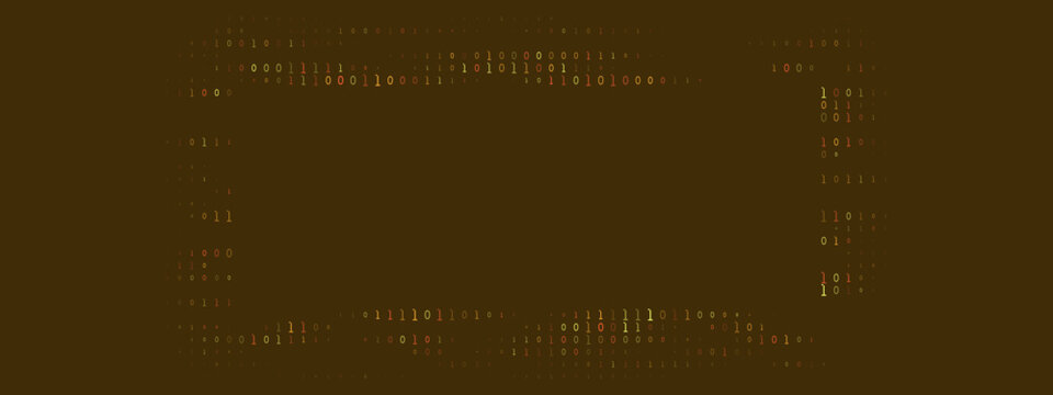 Digital Binary Code Frame Background with Glowing Data Stream for Technology and Cyber Security Concepts