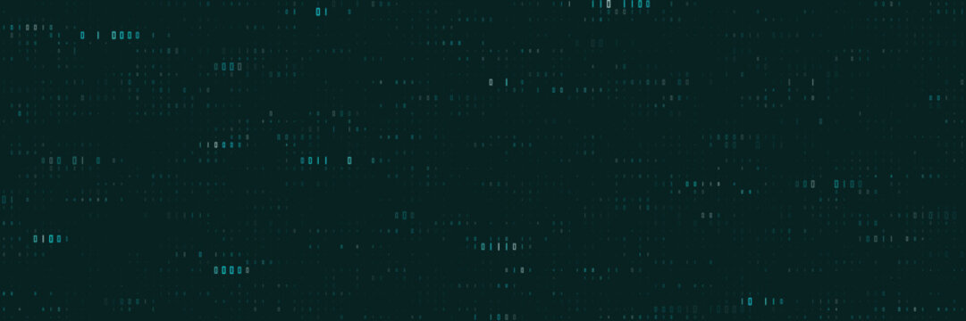 Abstract Binary Code Background with Glowing Digital Data Stream for Cyber Security and Technology Concepts