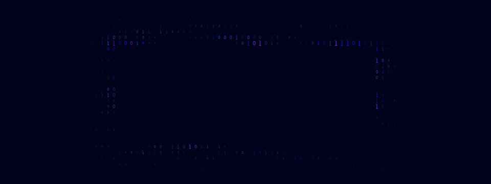 Binary Code Frame Background with Digital Data Stream for Technology and Cybersecurity Concepts