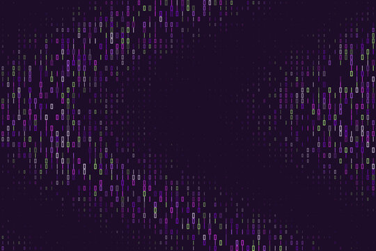 Abstract Binary Code Background with Digital Data Stream Pattern for Cyber Security and Technology Concepts