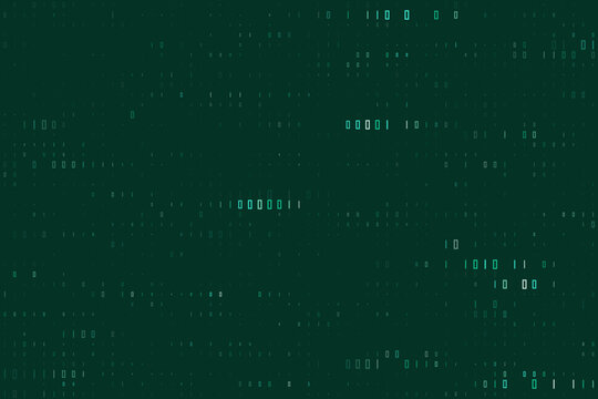 Dark Green Binary Code Background with Digital Data Stream for Cybersecurity and Technology Concepts