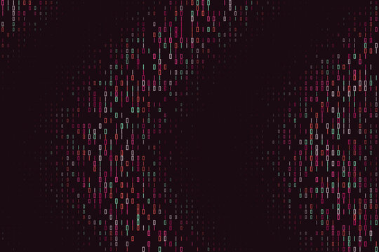 Abstract Binary Code Background with Digital Data Streams for Cybersecurity and Software Development Concepts