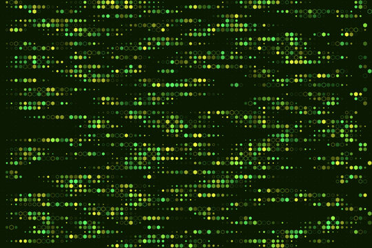 Abstract Digital Matrix Background with Green Hexagonal Data Points for Technology and Cyber Security Concepts