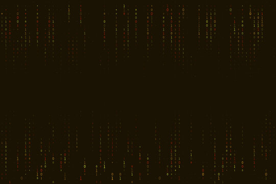 Abstract Binary Code Background with Red and White Digital Data Streams for Cybersecurity and Technology Concepts