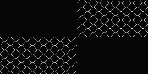 Fishing or soccer net. Repeated hexagon pattern. Black wired mesh texture isolated on white background.ilustrasion modern. © Haikal