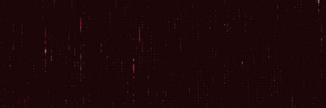Red Binary Code Falling Background Digital Data Stream Concept for Cybersecurity and Technology Presentations