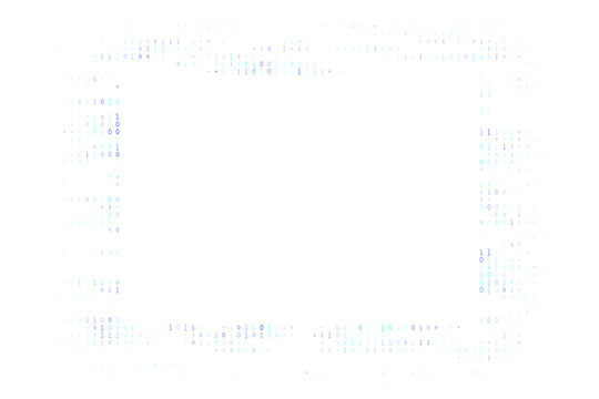Binary Code Frame Border Abstract Background with Digital Data Stream Concept for Technology and Cyber Security Design