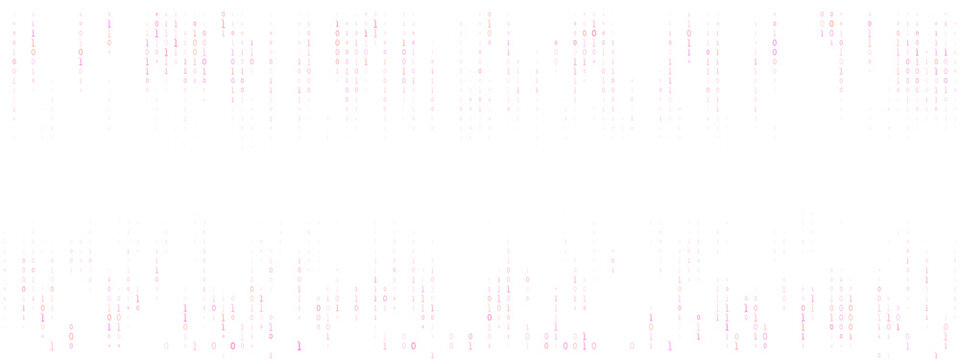Pink Binary Code Digital Background with Falling Data Stream for Technology and Cyber Security Concepts