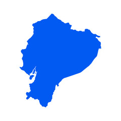 Fototapeta premium Ecuador map silhouette. Map of the country's borders on a white background