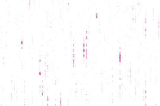 Abstract Digital Binary Code Background with Pink Data Streams for Technology and Cyber Security Concepts