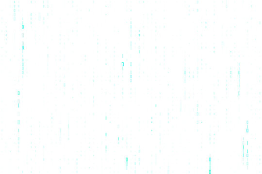 Minimalist Digital Binary Code Background with Falling Light Blue Data Streams for Technology Concepts