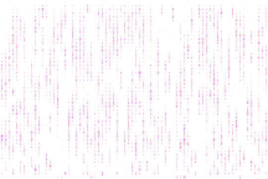 Abstract Digital Binary Code Background with Purple Falling Numbers for Technology Data Security Concepts