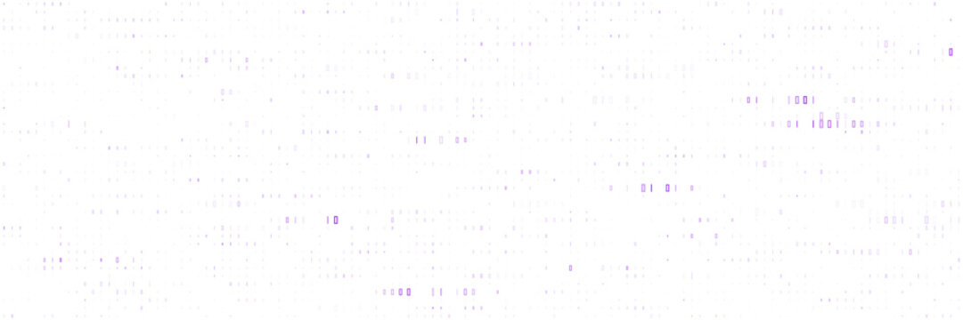 Abstract Binary Code Background with Purple Digital Data Stream for Technology and Cybersecurity Concepts