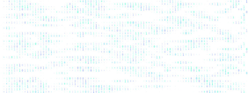 Abstract Binary Code Background with Digital Data Streams for Technology Concepts and Cyber Security Visuals