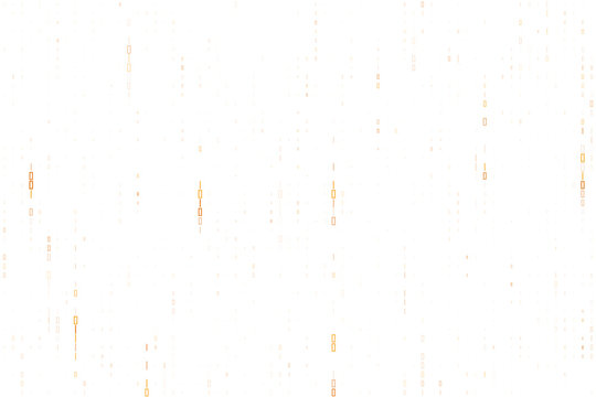 Abstract Digital Data Stream Background with Orange Binary Code Symbols for Technology and Cyber Security Concepts