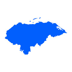 Fototapeta premium Honduras map silhouette. Map of the country's borders on a white background