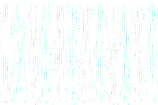 Digital Binary Code Rain Background with Falling Blue Numbers for Technology Data Security and Cyber Programming Concepts