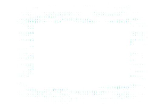 Binary Code Frame Border Design with Digital Data Stream Elements for Technology and Cyber Security Backgrounds