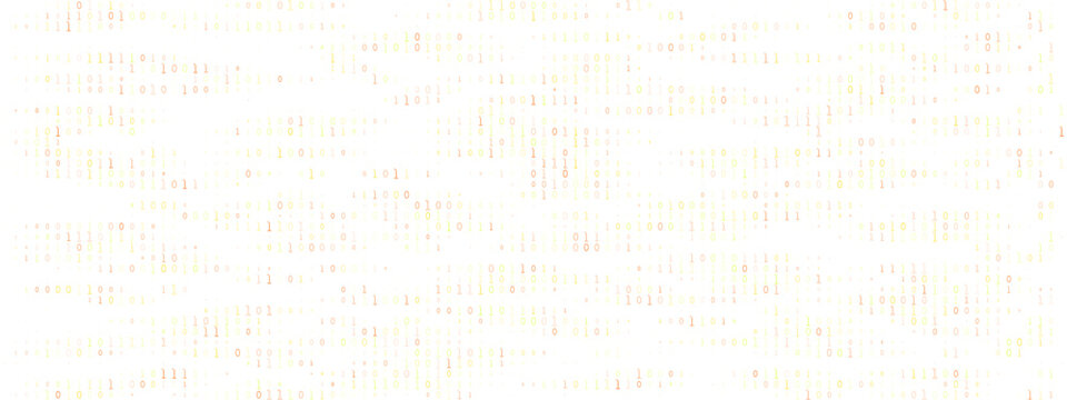 Abstract Binary Code Background with Golden Digital Data Stream for Technology and Software Development Concepts