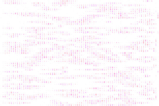 Abstract Binary Code Background with Pink Digital Numbers for Data Security and Technology Concept Design