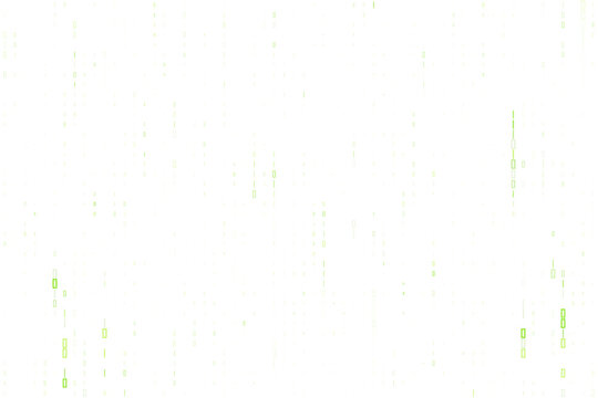 Minimalist Digital Rain Background with Green Binary Code Data Stream for Technology and Cyber Security Concepts