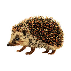 Naklejka premium Hedgehog, 2D flat vector illustration in icon style, isolated on a white background