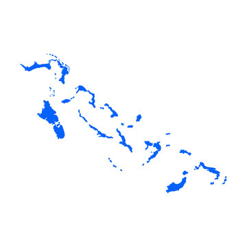 Bahamas map silhouette. Map of the country's borders on a white background